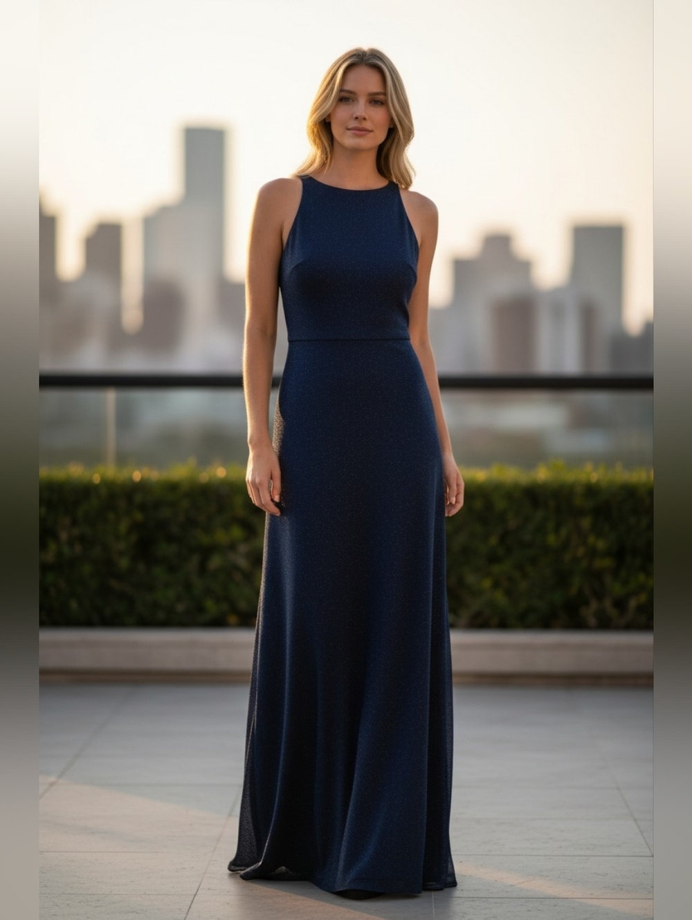 Scott McClintock Navy Crossback Maxi Dress
